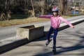 Young Girl Rollerblading